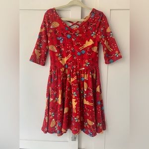 Dot Dot Smile red bunny rabbit print twirly dress 3 4 Spring